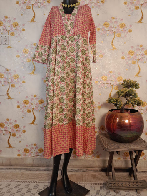 Peach Color Cotton Dress
