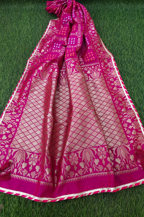 Rani Semi Silk Banarasi Dupatta