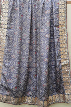 Grey Chinnon Silk Gota Work Dupatta