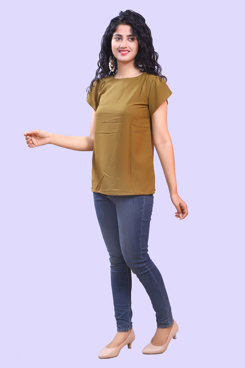 Brown Soft Crape Top