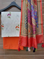 Exclusive weaving cotton with hand painted suit