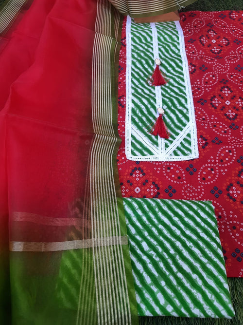 Beautiful Cotton suit with  designer  dupatta