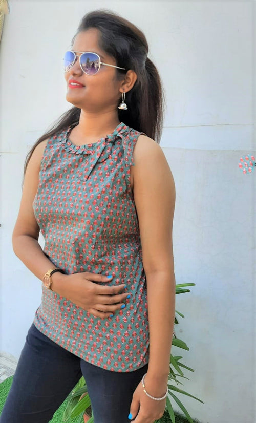 Beautiful Light Green Cotton Top